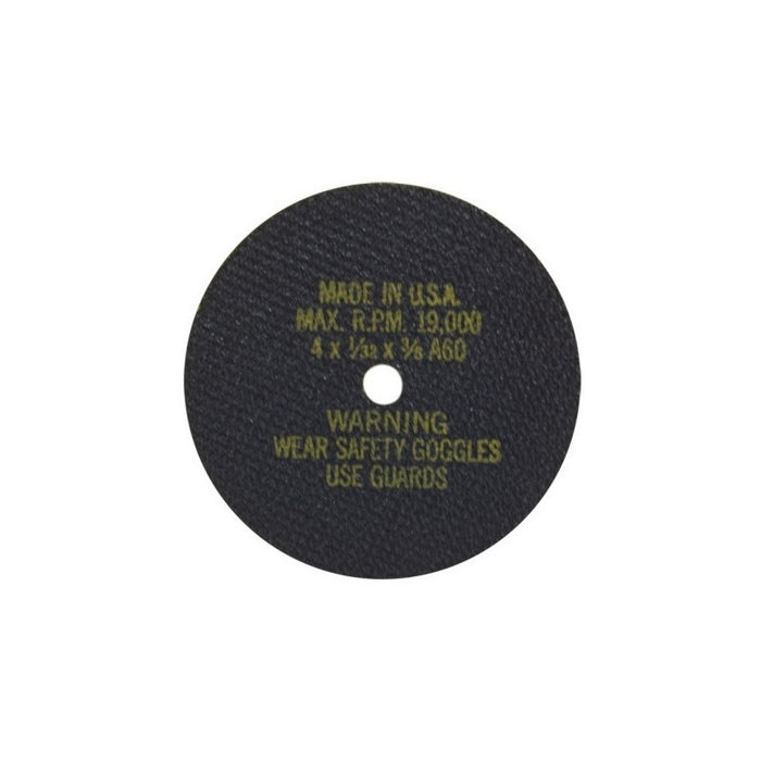 AES Industries Industries 3817 Cut-Off Wheel, 4 in Dia, 1/32 in THK, 3/8 in Hole, 60 Grit, 19000 rpm