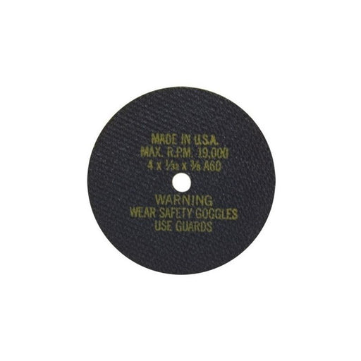 AES Industries Industries 3817 Cut-Off Wheel, 4 in Dia, 1/32 in THK, 3/8 in Hole, 60 Grit, 19000 rpm