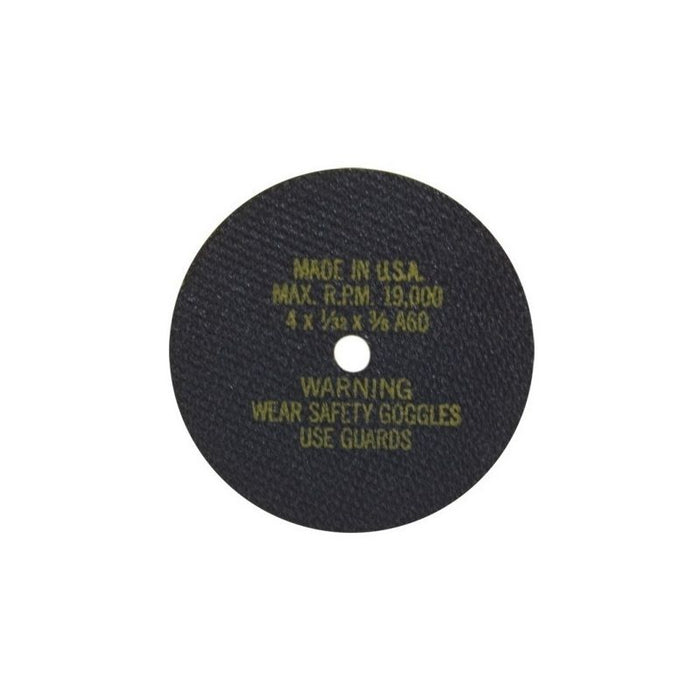 AES Industries Industries 3817 Cut-Off Wheel, 4 in Dia, 1/32 in THK, 3/8 in Hole, 60 Grit, 19000 rpm