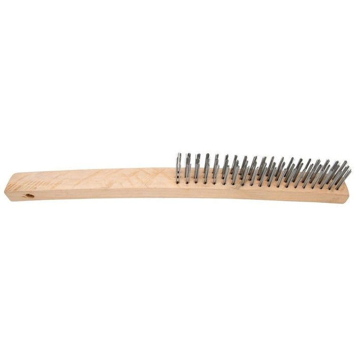AES Industries Industries 4404 Curved Handle Wire Brush, 14 in L x 1 in W, Wood Handle