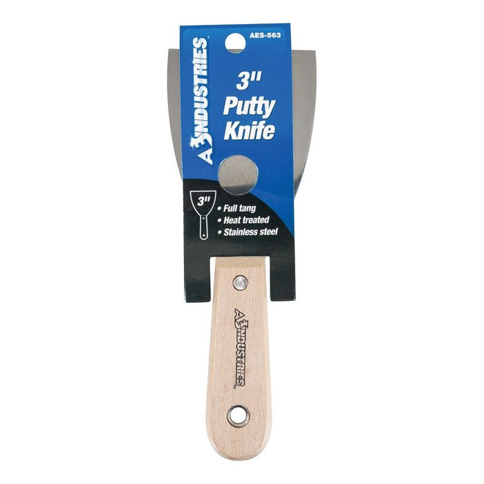 AES Industries Industries 563 Putty Knife, 3 in W, Wood Handle