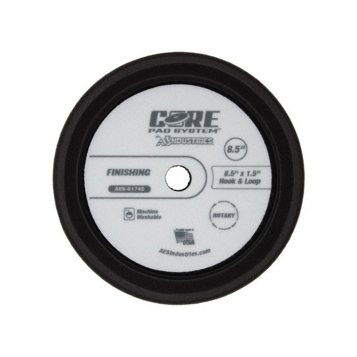 AES Industries Industries 61745 CORE Finishing Foam Pad, 8-1/2 in Overall Dia, Hook and Loop, Black — view 2