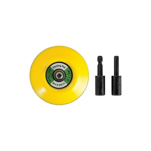 AES Industries Industries 6543 Mini Sanding Pad Set, 3 in Dia, 5/16-24 Arbor — Yellow