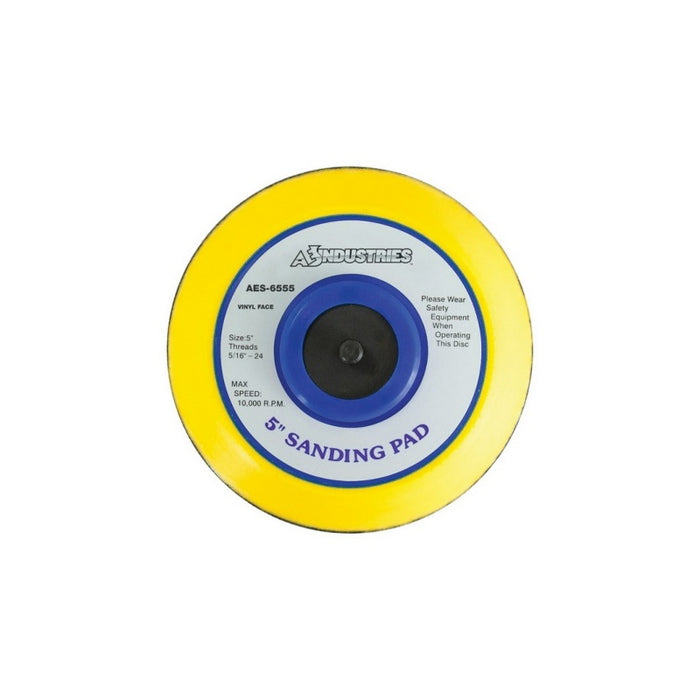 AES Industries Industries 6555 Pro-Series Tapered Sanding Pad, 5 in Dia, 5/16-24 Arbor, Vinyl Face