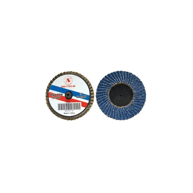 7723-40 Flap Disc, 3 in Diameter, 40 Grit Zirconia, Rolok Attachment