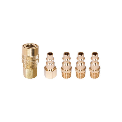 AES Industries Industries 865 5-Piece Quick Coupler Set, 1/4 in, NPT, Brass