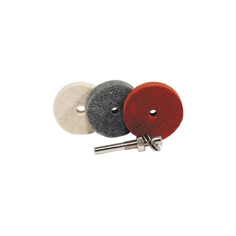Polishing Sample Kit 95304 2 in Non-Woven Fiber Wheels Including Three Test Wheels