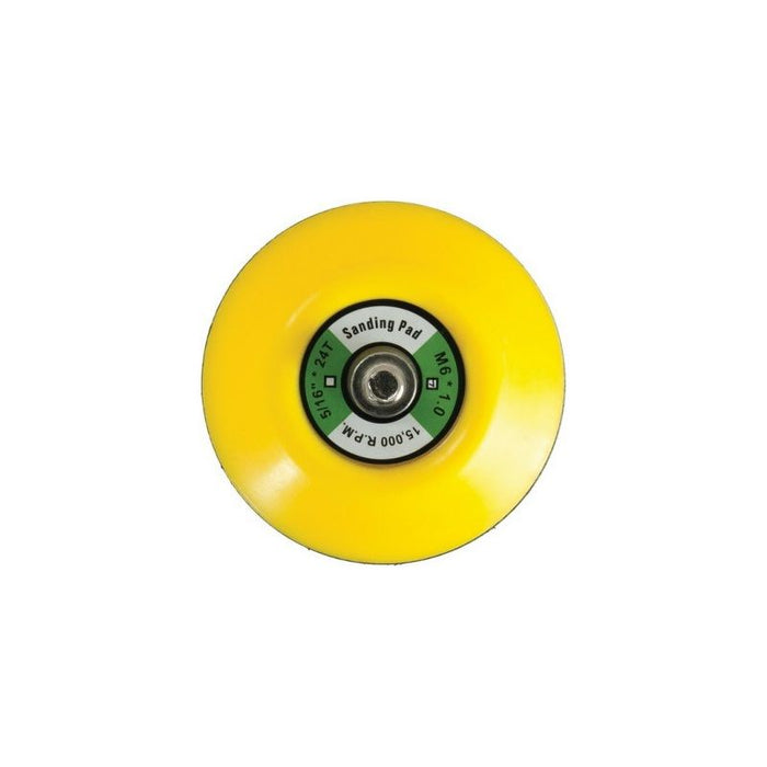 AES Industries Industries SP-10M Sanding Pad, 3 in Dia, M6 x 1 Arbor — Yellow