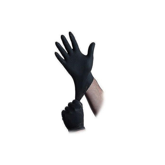 Atlantic B311-M In Touch Series Straight Fingers Disposable Gloves, Medium, Nitrile, Black