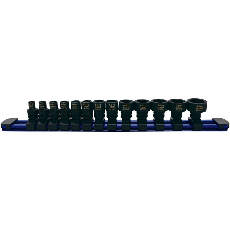 13-Piece 1/4? Drive Low Profile Nano Impact Sockets — Metric