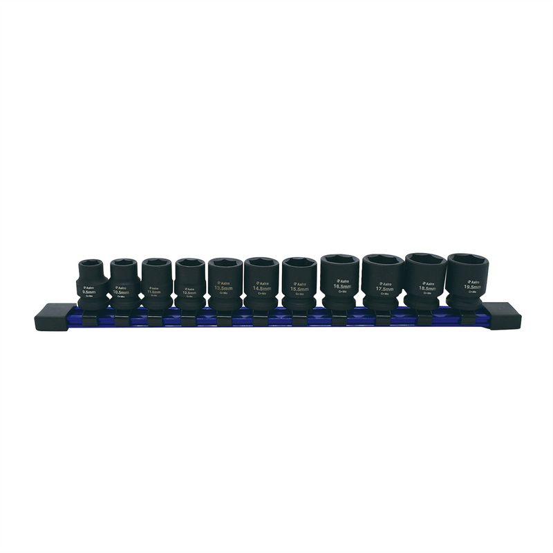 11pc 3/8" Drive 1/2 Size Socket Set - 9.5 - 19.5mm for Undersized, Swollen or D