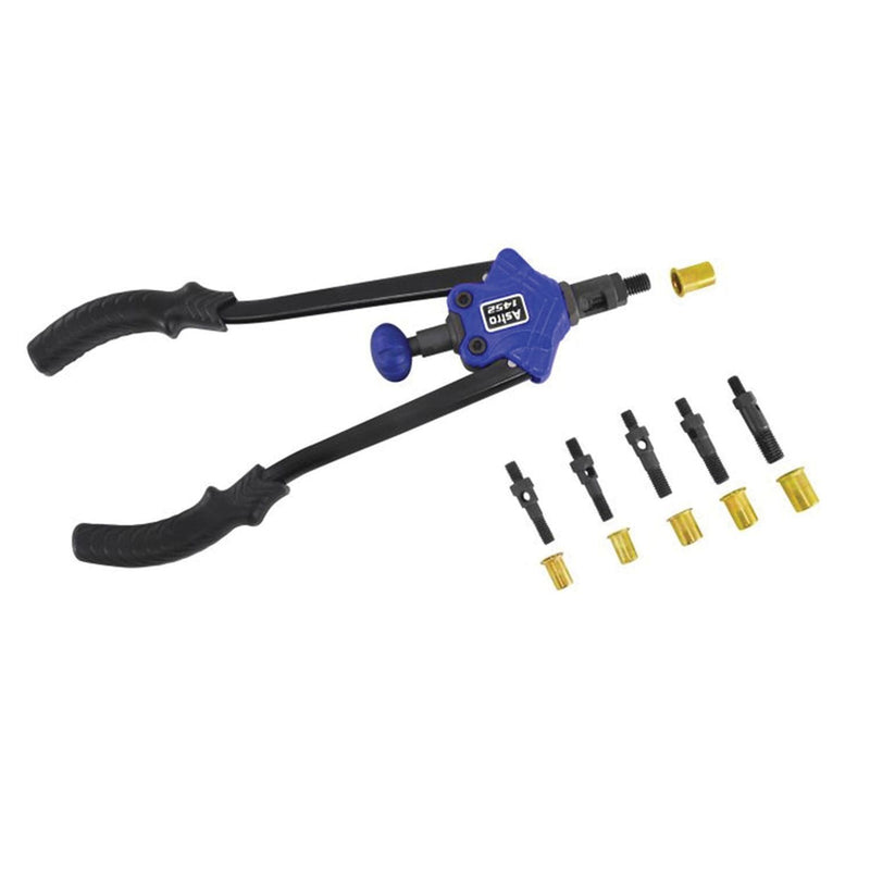 1452 Hand Riveter Kit, XL Model for 1/2 in Rivet Nuts, Six Interchangeable