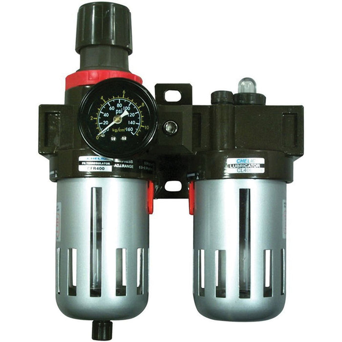 Astro Pneumatic Tool Company Astro Pneumatic 2616 Filter Regulator and Lubricator with Gauge, 1/4 or