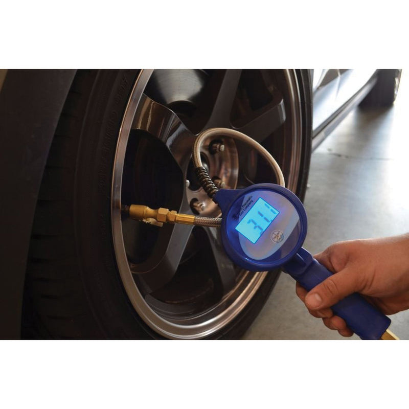 3018 Digital Tire Inflator, 3.5 in Dial, 21 in Braided Hose, AAA Battery, 175 psi
