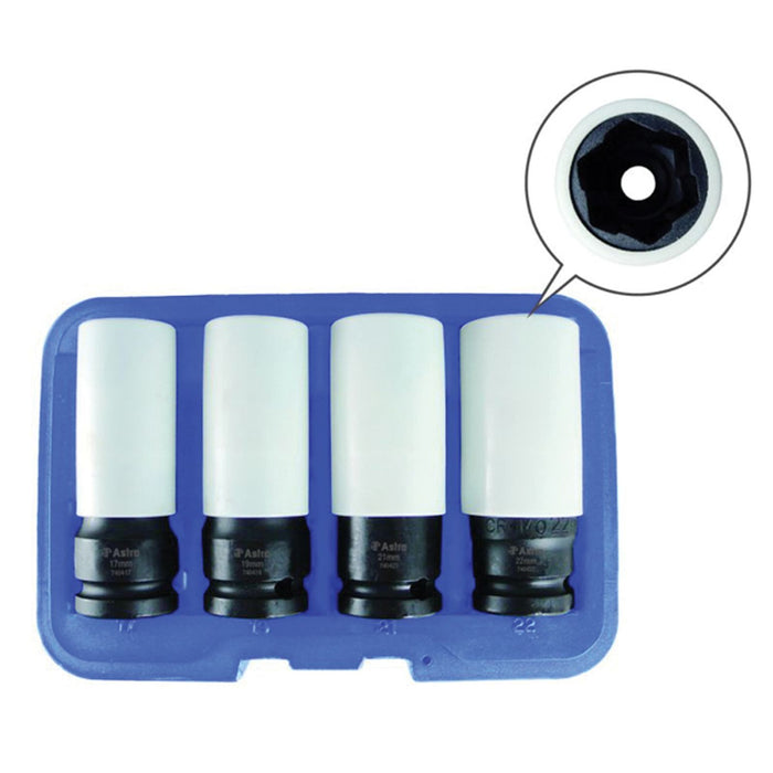 Astro Pneumatic Tool Company Astro Pneumatic 7404 Lug Nut Socket Set, Metric, Flank Drive