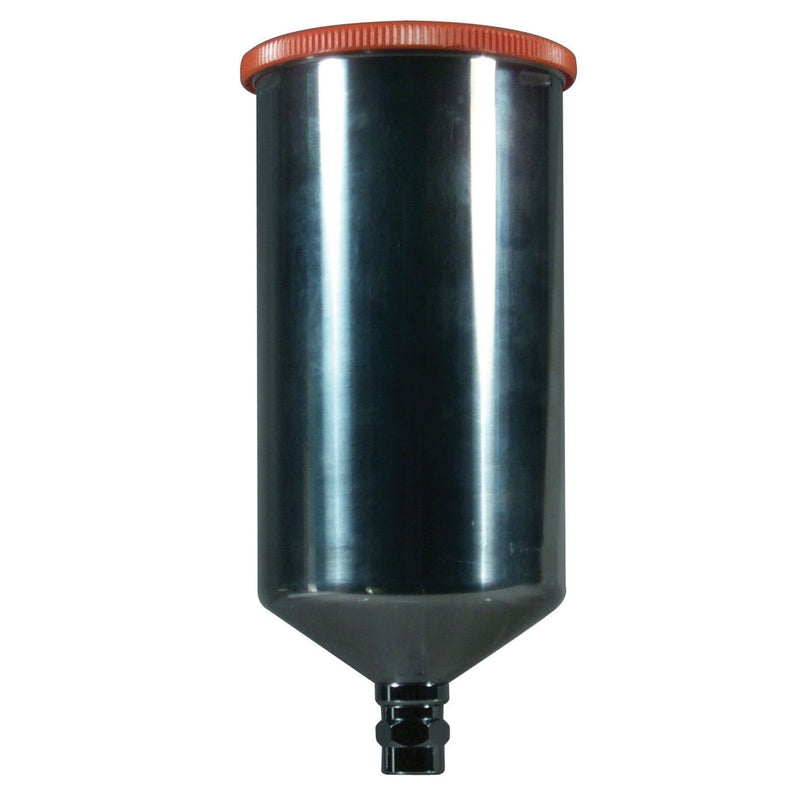 PCU3501S Gravity Feed Cup with Screw‑On Lid, 1 L Aluminum, M16 × 1.5 Female Thread