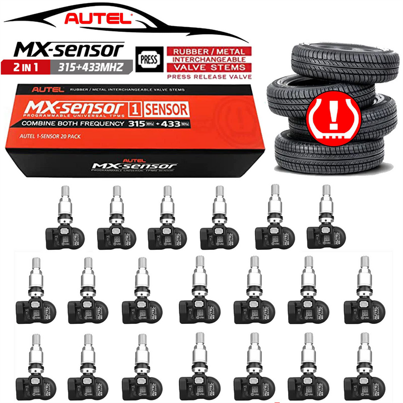 Autel 300060 MX-Sensor 1-SensorM Bulk Box - 20 Individually Bagged TPMS Sensors with Metal Valve