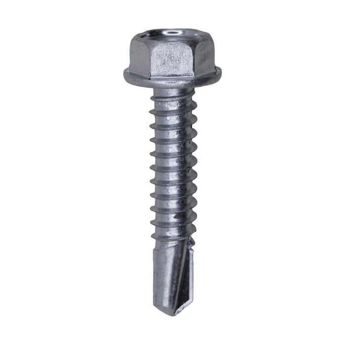 Auveco #14 X 1-1/4 Ind Hex Wa Hd #3 Super Teks - Zinc