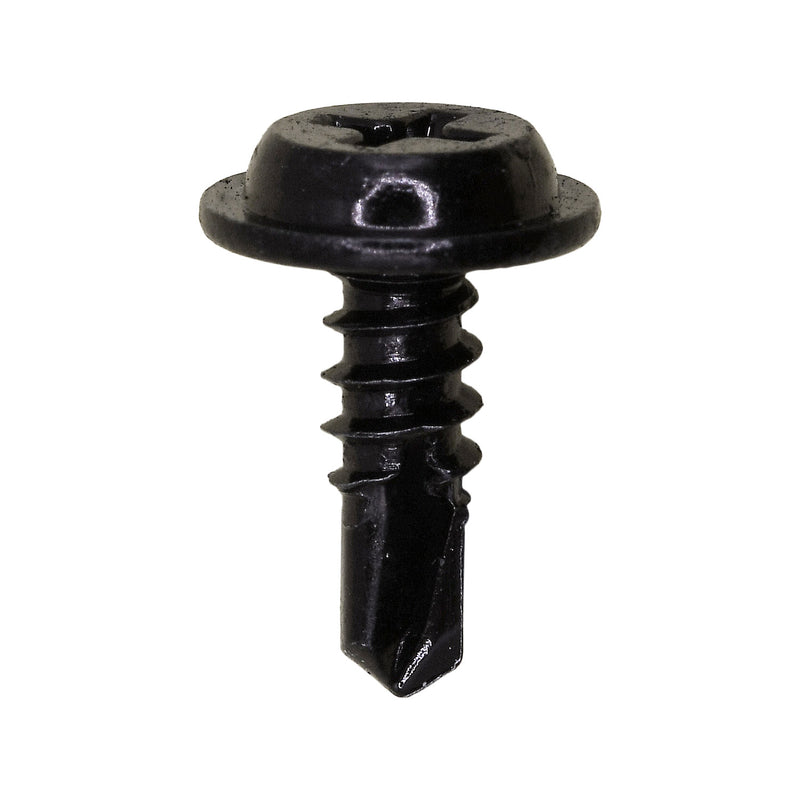 #8 X 1/2 Phil. Flat Top Washer Hd Tap Screw Black
