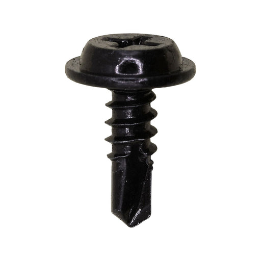 Auveco #8 X 1/2 Phil. Flat Top Washer Hd Tap Screw Black