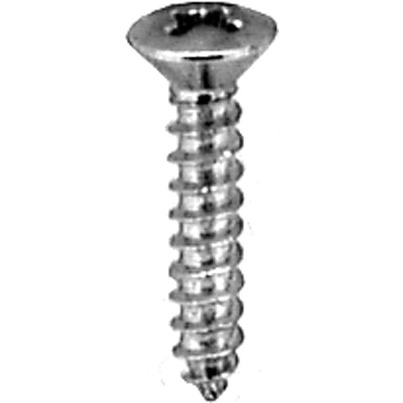 Phillips Oval Head Tap Screw #6 X 3/4 Chrome