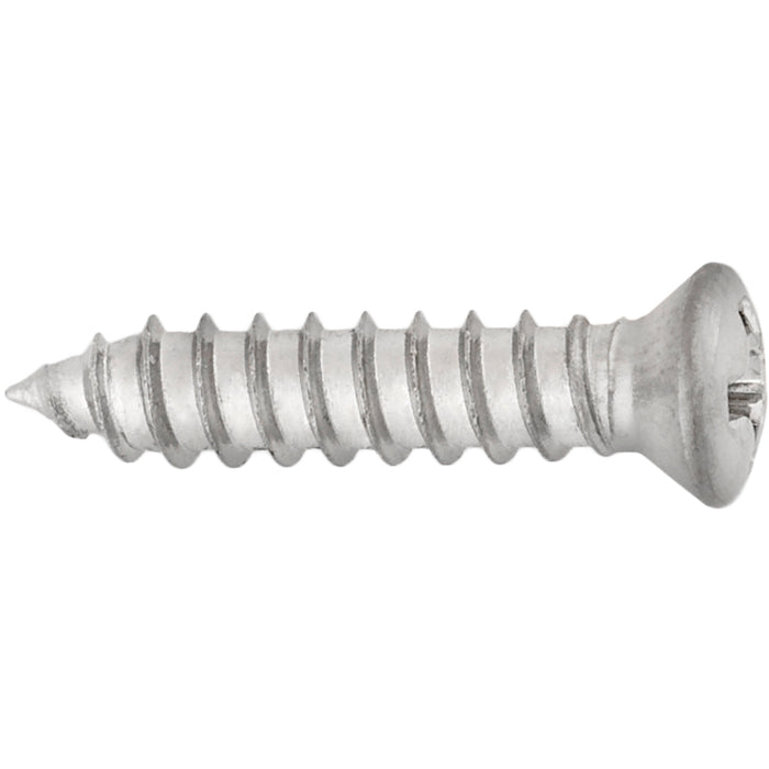 Auveco Phil Oval Hd T.S., #8 X 3/4, #6 Hd, Chrm