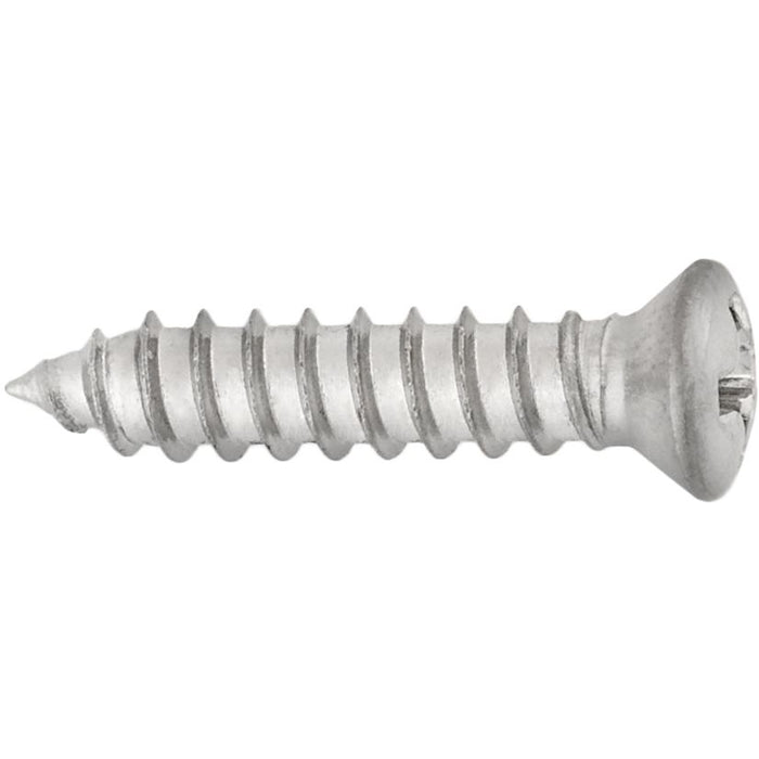 Auveco Phil Oval Hd T.S., #8 X 3/4, #6 Hd, Chrm