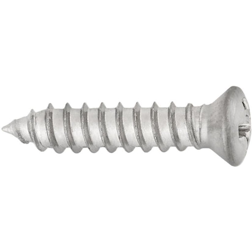 Auveco Phil Oval Hd T.S., #8 X 3/4, #6 Hd, Chrm