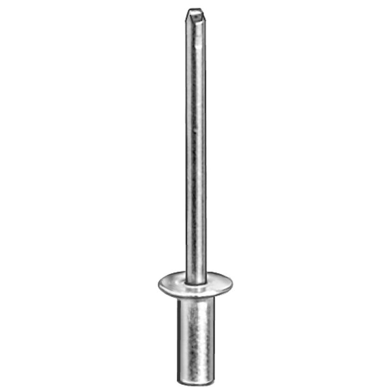 Closed End Rivet 3/16 Dia. 1/8-1/4 Grip Aluminum