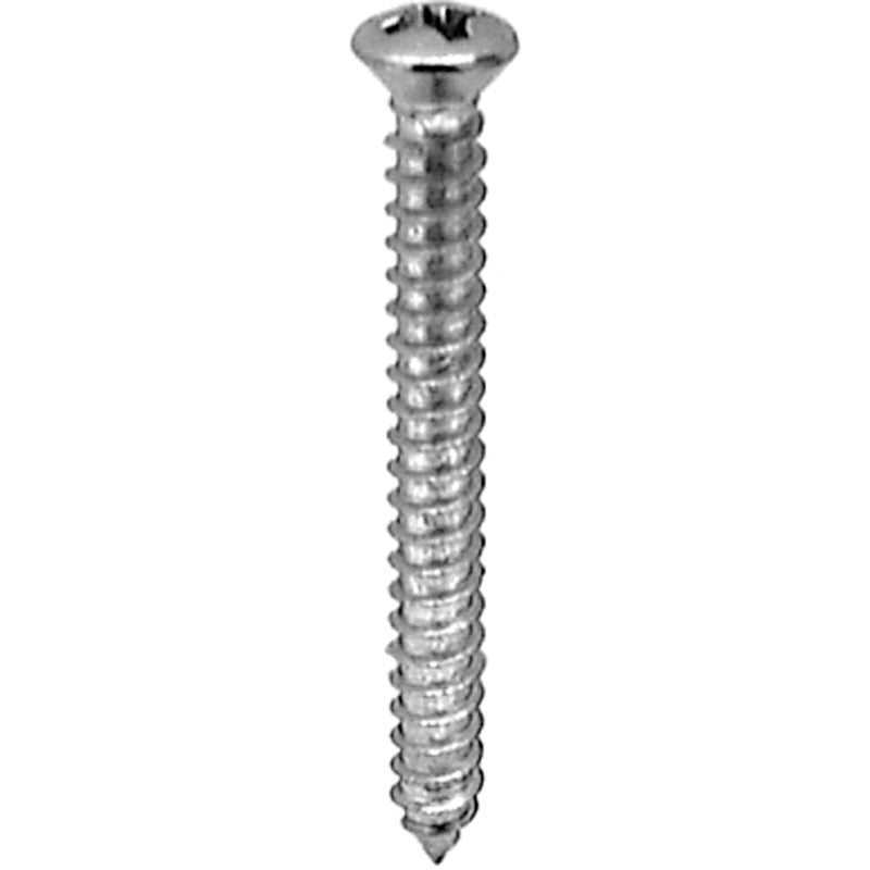 Phil Oval #6 Hd Tap Screw 8 X 1-1/2 Chrome Ab