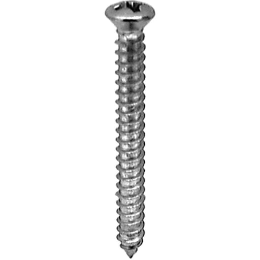 Auveco Phil Oval #6 Hd Tap Screw 8 X 1-1/2 Chrome Ab