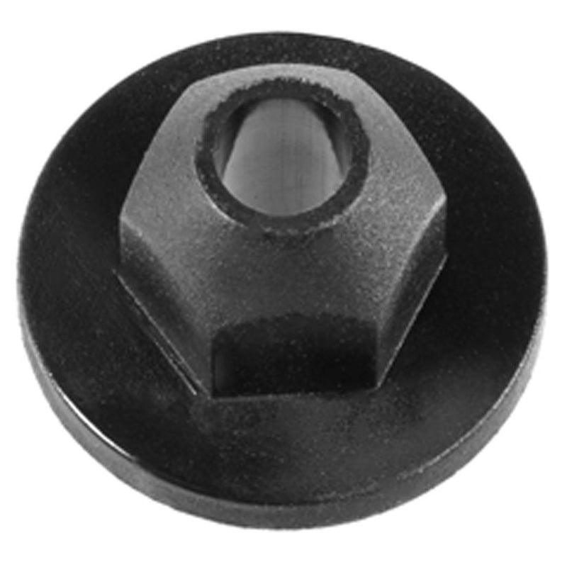 21456 Moulding Nut, Black Nylon, 10mm Wrench Size, 18.5mm Flange, 25‑Pack