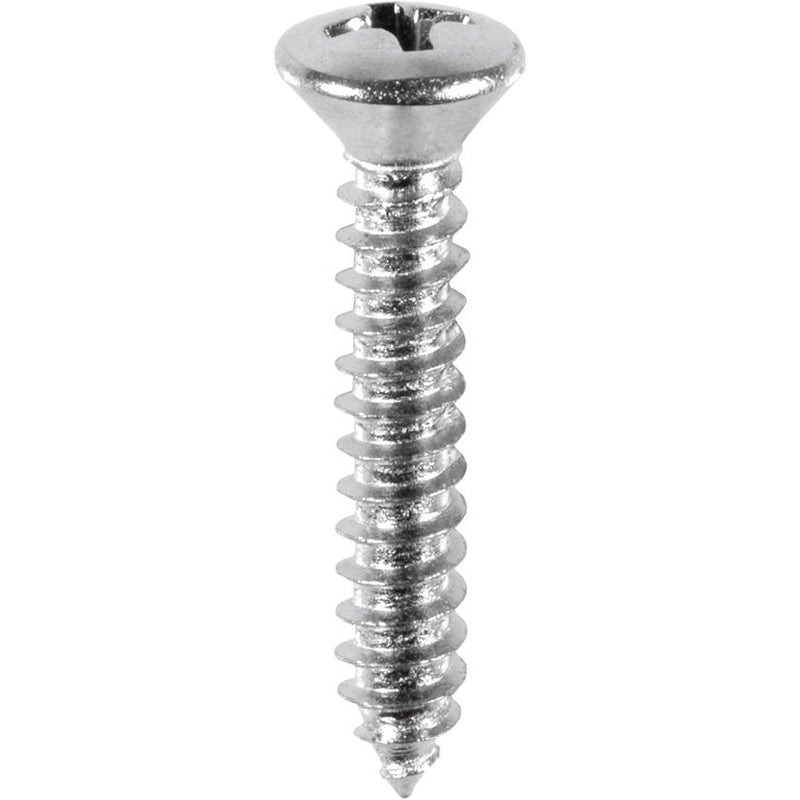 #8 X 1 Phillips Oval Head Tap Screw Chrome