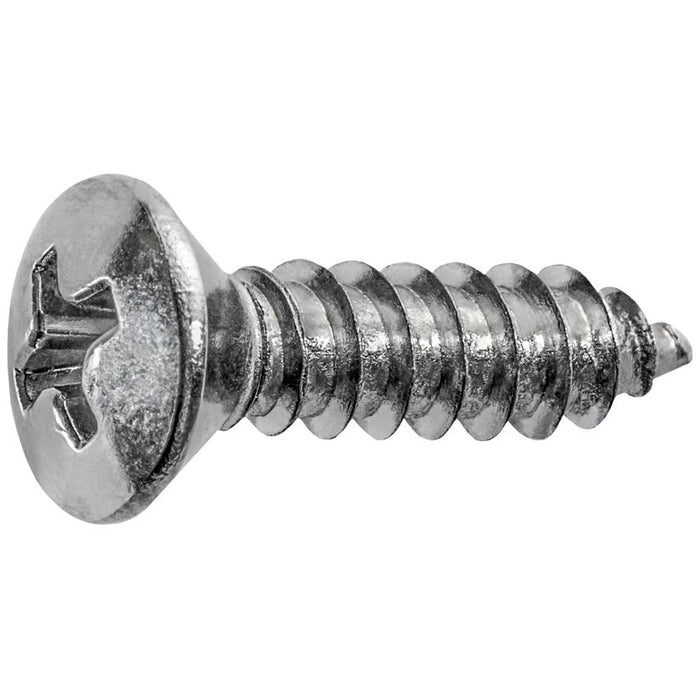 Auveco #10 X 3/4 Phillips Oval Head Tap Screw Chrome