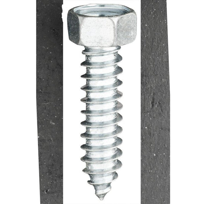 Auveco X 1 1/2 Indented Hex Head Tap Screw Zinc