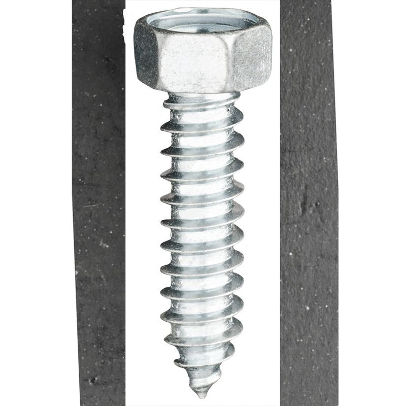X 1 1/2 Indented Hex Head Tap Screw Zinc