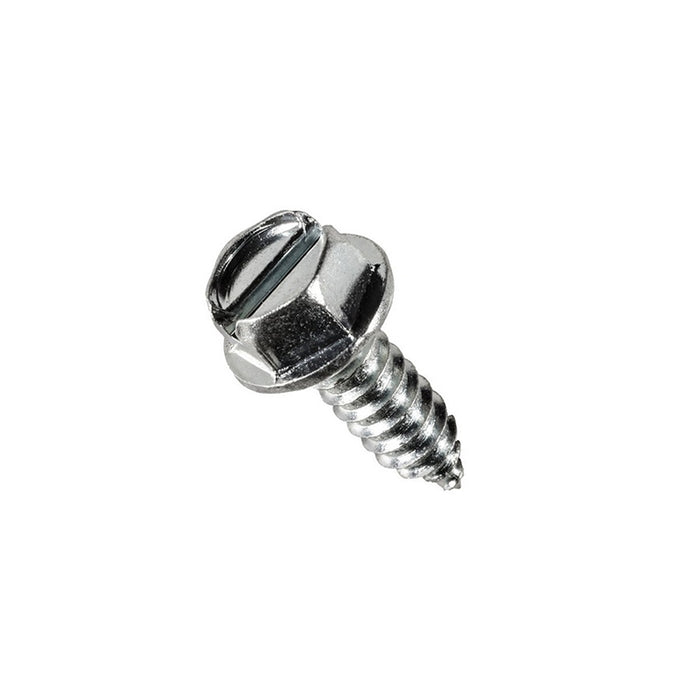 Auveco 11369 Slotted Hex Washer Head A/AB Point License Plate Screw, #14 Screw x 3/4 in L, Zinc