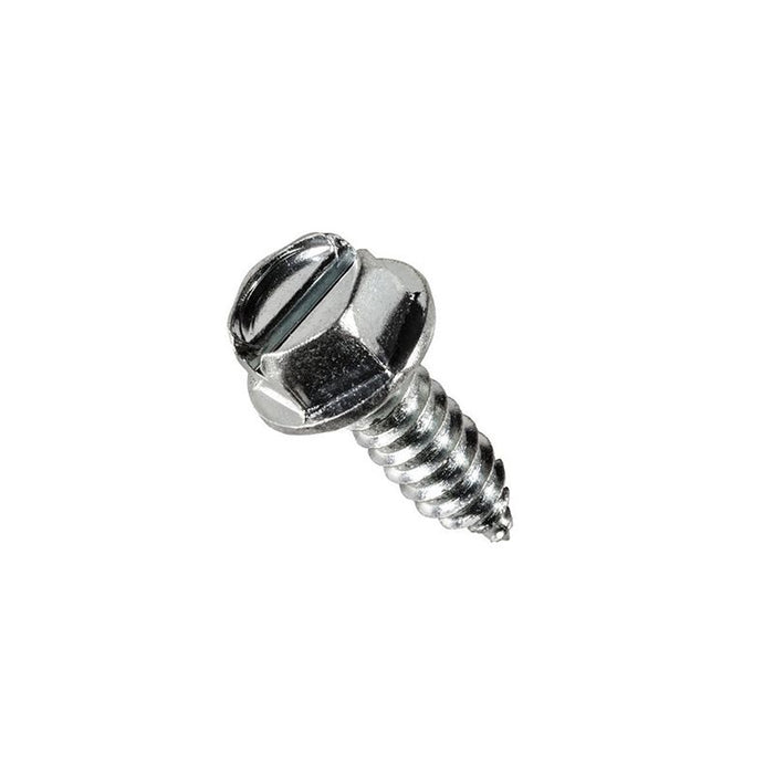 Auveco 11369 Slotted Hex Washer Head A/AB Point License Plate Screw, #14 Screw x 3/4 in L, Zinc