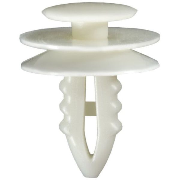 Auveco 11797 Triple Head Type 10 Interior Trim Panel Retainer, 1/2 in Dia Top Head, Nylon, White