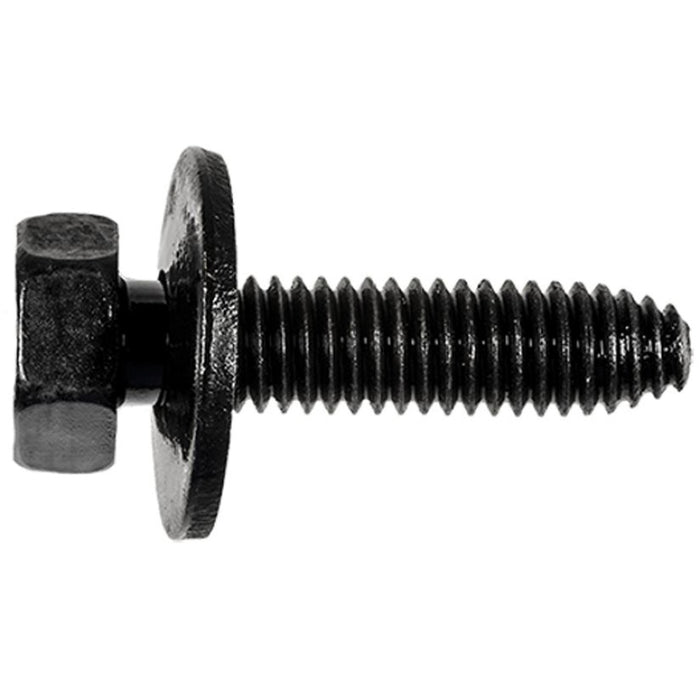 Auveco 12065 Hex Head Sems CA Point Body Bolt, M6 x 1 mm x 25 mm L x 10 mm Across Flats, Phosphate