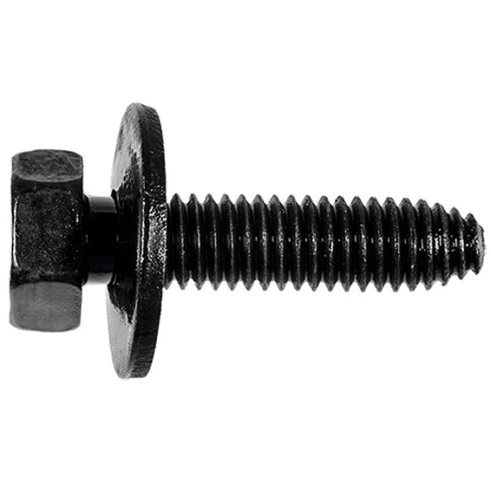 Auveco 12065 Hex Head Sems CA Point Body Bolt, M6 x 1 mm x 25 mm L x 10 mm Across Flats, Phosphate