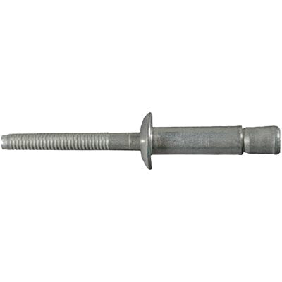 12092 Protruding Head Monobolt Fastening System Rivet, 1/4 in Dia x 0.55 in L x 0.08 to 0.375