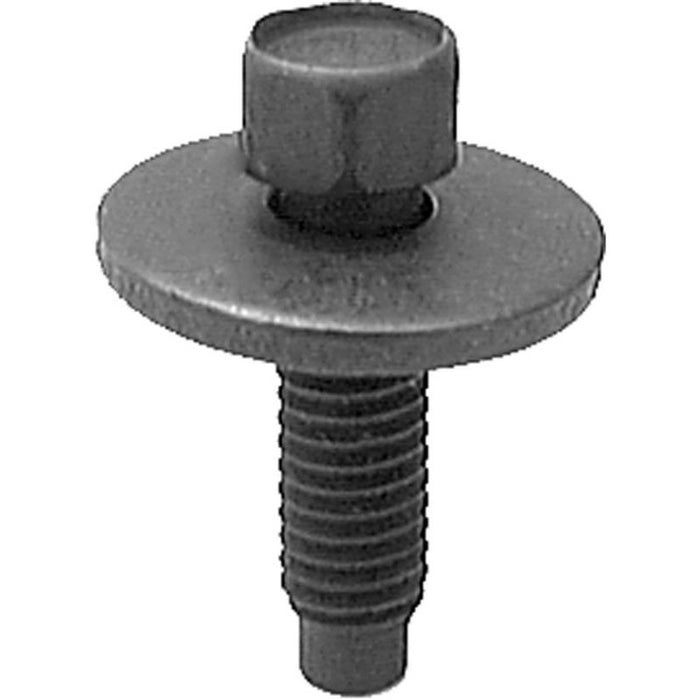 Auveco 12160 Hex Head Sems Dog Point Body Bolt, M6 x 1 mm Screw x 22 mm L, Phosphate