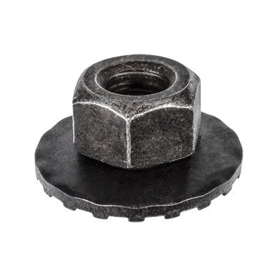Auveco 12596 Type A Toothed Free Spinning Washer Nut, M6 x 1 mm x 9.5 mm H x 19 mm OD, Phosphate