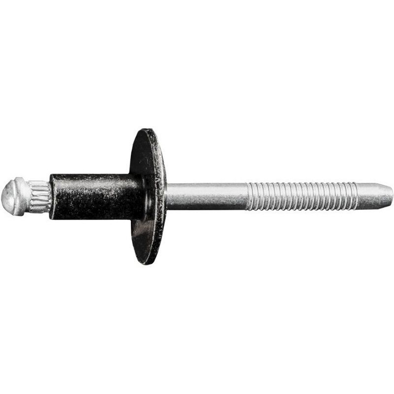 Special Rivet 12652, 1/4 in Dia, 1/8–1/4 in Grip Range, Steel Rivet with Steel Mandrel, Black