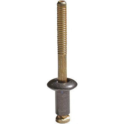 Auveco 12653 Peel-Type Special Rivet, 1/4 in Dia x 3/32 to 1/8 in Grip Range, Aluminum/Steel, Black
