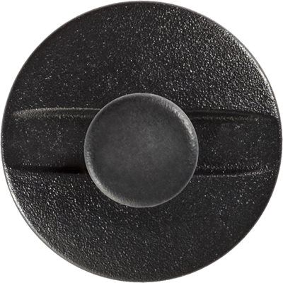 Auveco 14010 Push-Type with Open End Fascia Retainer, 1 in Dia Head x 23/32 in L Stem, Nylon, Black — view 2