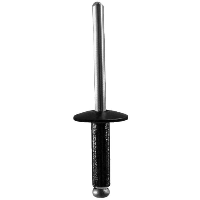 Fascia Bumper Rivet 14127 - Black Aluminum, 3/16 in Dia, Grip 3/8-to-1/2 in, for Automotive