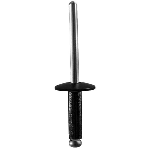 Auveco 14127 Fascia Bumper Rivet, 3/16 in Dia x 3/8 to 1/2 in Grip Range, Aluminum, Black