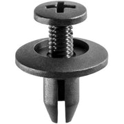 Auveco 14696 Push-Type Phillips Drive Retainer, 15 mm Dia Head x 11 mm L Stem, Nylon, Black